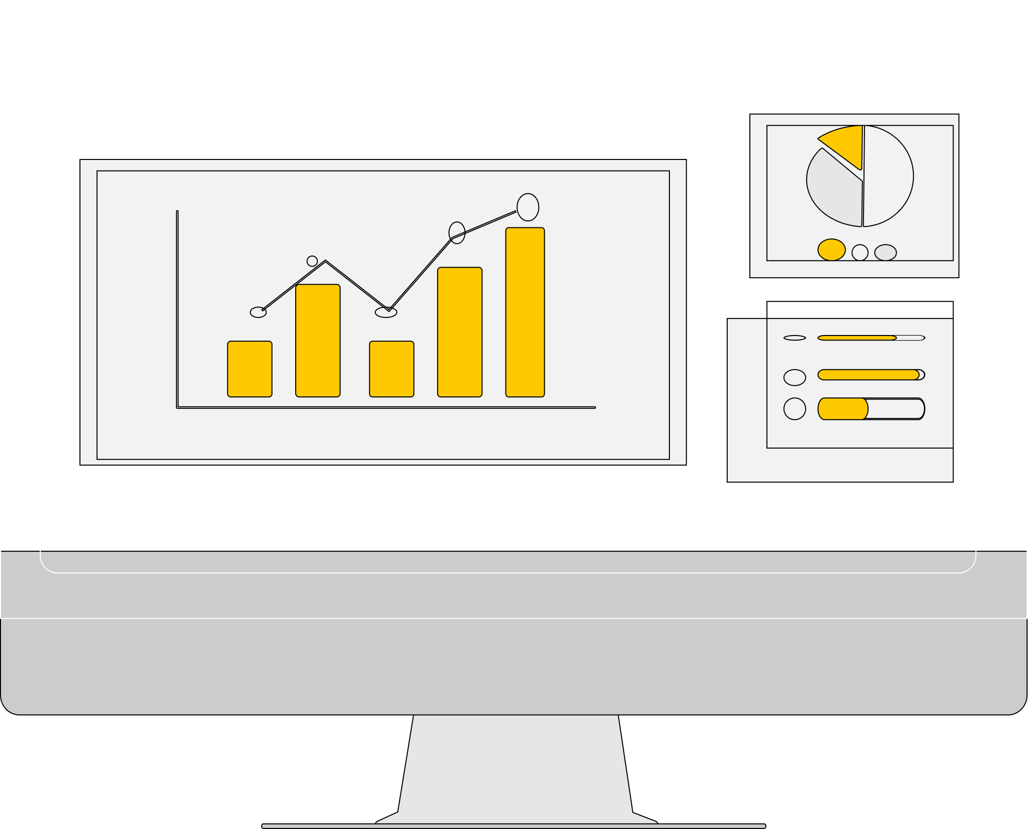 Un monitor del computer che mostra un grafico colorato, illustrando tendenze e analisi dei dati...